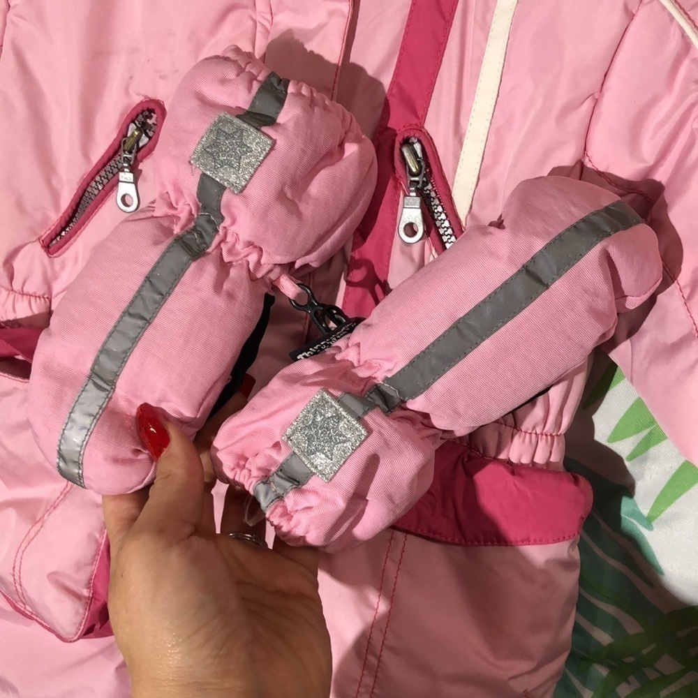 Oviesse fagottino one piece snowsuit 12 months pink with gloves - Picture 7 of 14
